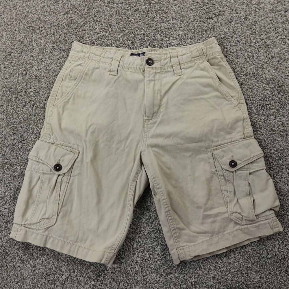 American Eagle Shorts Mens 30 Beige AE3 Cargo Utility Hiking Military Preppy Y2K
